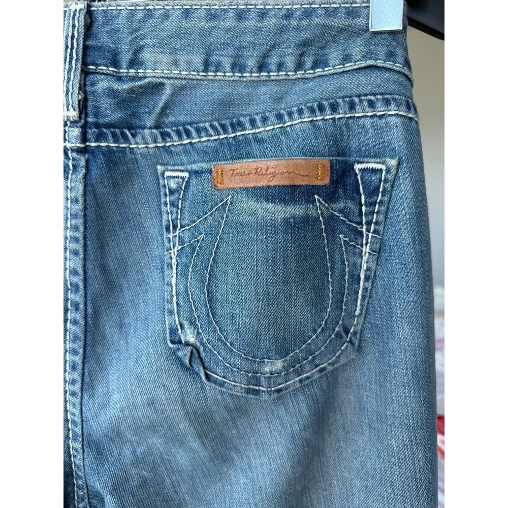 True Religion Men's Bootcut Jeans 32 Made In USA Y2K‎ Vintage Distressed Denim